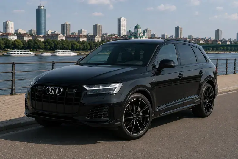 Crni Audi Q7 Quattro SUV iz Stella rent a car flote