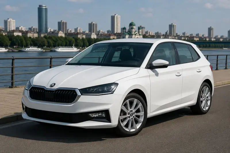 Bela Škoda Fabia iz flote Rent a Car Stella u Beogradu